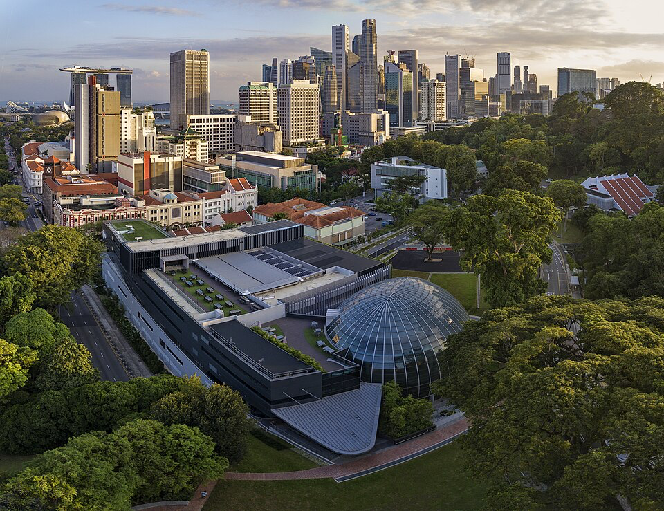 The law school set against the city skyline
